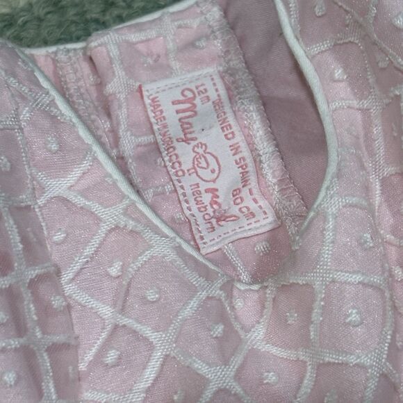 Designer Mayoral Summer Party Dress Smart Pink Lace Overlay Size 12mos - Picture 4 of 6